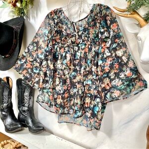 Beautiful boho blouse holiday Christmas perfect w shabby chic vibe